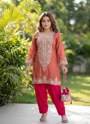 Viscose Embroidered Set with Batwa Bag 5