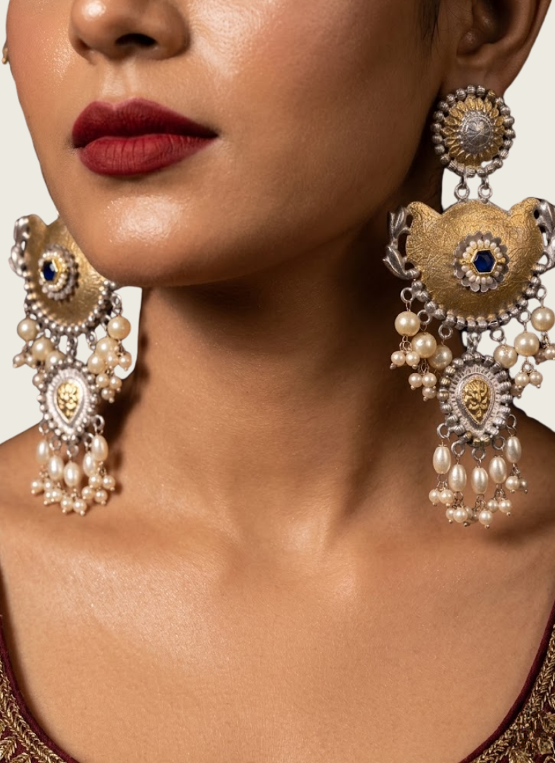 Silver Polished Blue Earrings, statement jewelry Perth