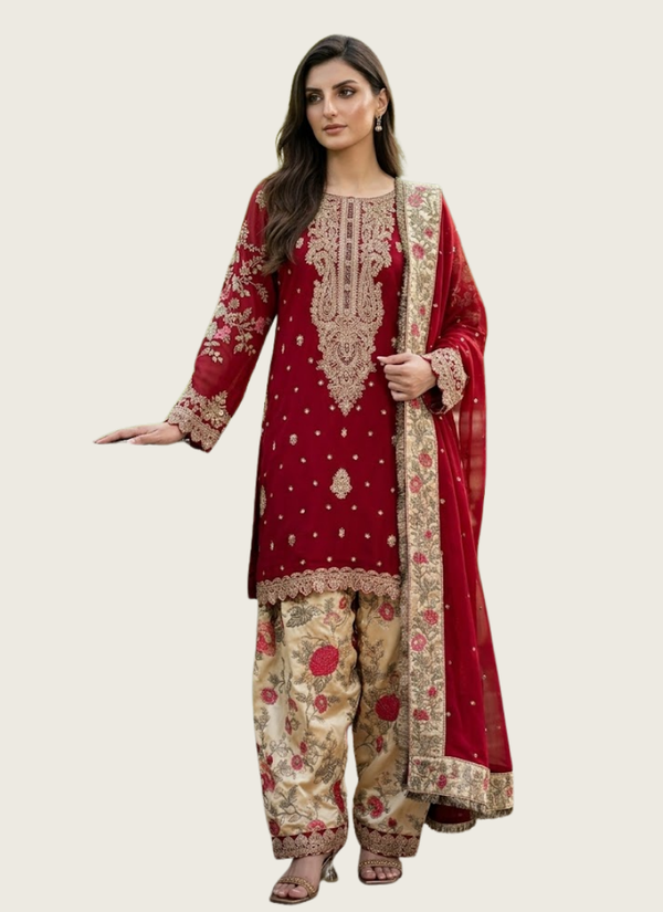 Georgette Patiyala Set with Mirror Embroidery, affordable Indian dresses Australia
