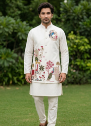 Indian Men’s Koti Set | Malai Satin Wedding & Festive Wear in Australia 1