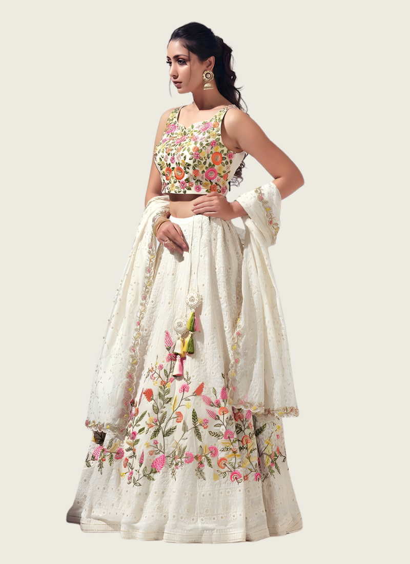 faux georgette lehenga choli set