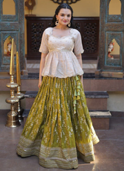 Viscose Jacquard Lehenga Set – Sequins & Zari Embroidery 1