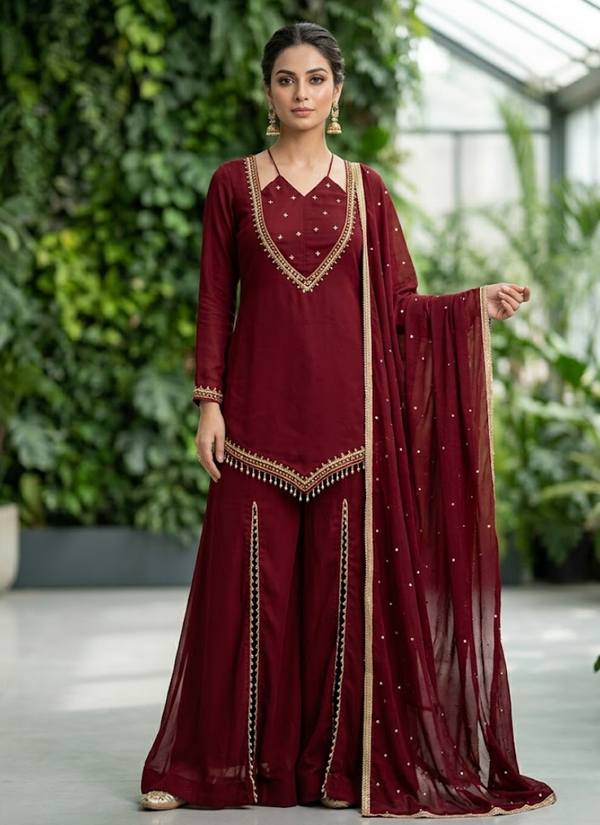 Designer Roman Glass Anarkali Suit – Mirror Work with Palazzo & Dupatta, Indian Sarees Online Australia