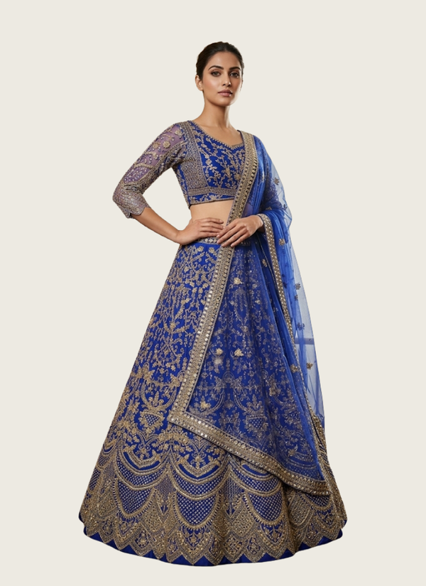 Butterfly Net Lehenga Choli with Sequin Embroidery