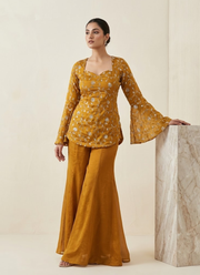 NC Moss Sharara Suit with Sequins Embroidery (Kurti + Palazzo) 2