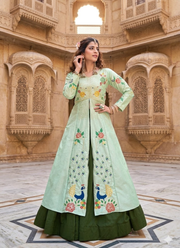 Satin Silk Lehenga Choli with Sequin Embroidery 2