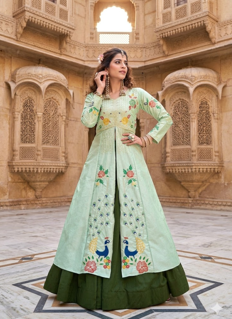 Satin Silk Lehenga Choli with Sequin Embroidery