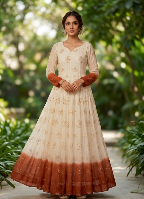 Premium Designer Crunchy Silver Gown – Pipe Sequins Embroidery Work, Traditional Indian dress