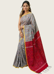 Madhubani Print Saree with Blouse 7
