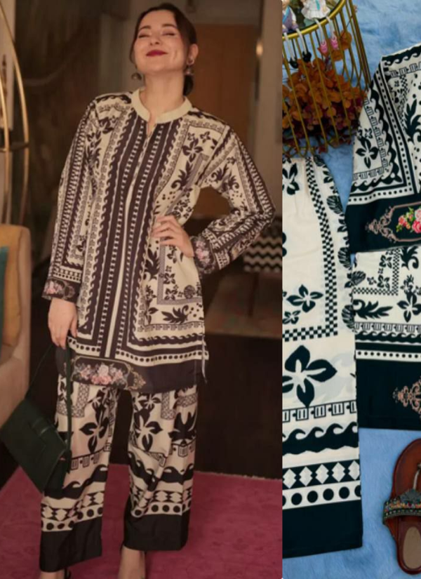Pure Natural Crepe Top & Plazzo Set with Digital Print