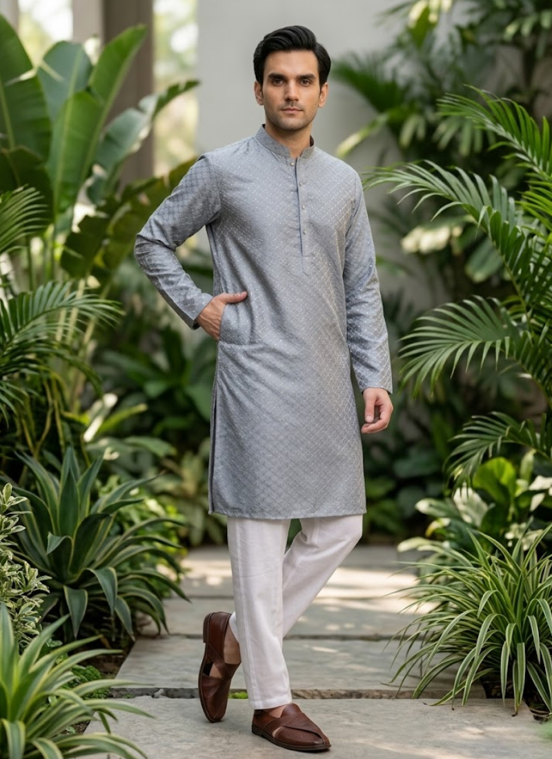 Jacquard Printed Kurta Pajama – Traditional Wear