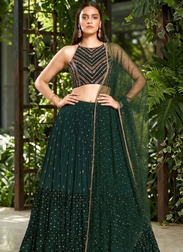 Georgette Lehenga Set – Zari & Sequence Embroidery Australia