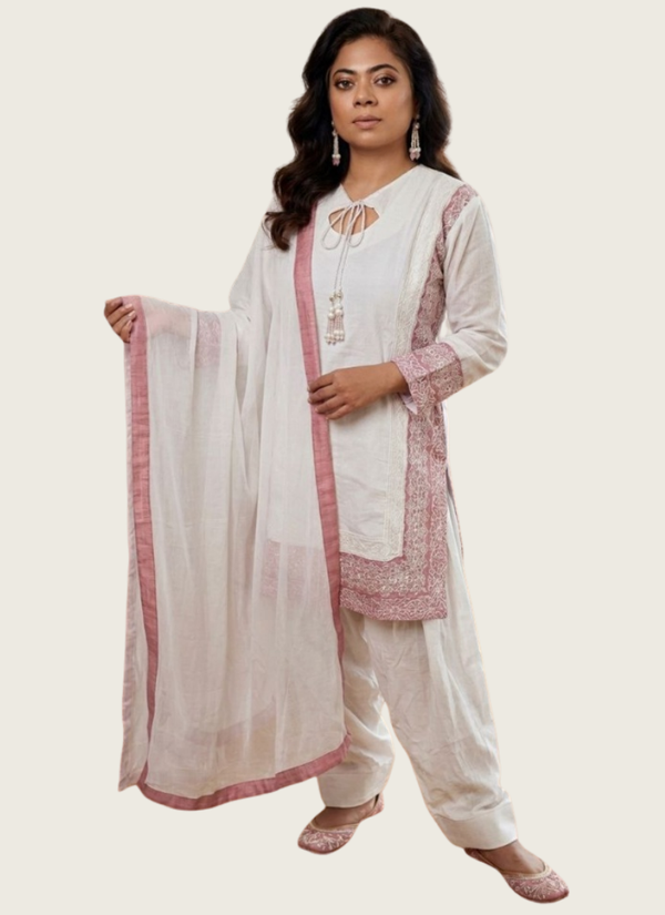 White Farshi Salwar Suit with Embroidery, buy salwar suit in Perth Australia
