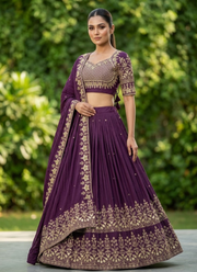 Designer Chinon Embroidery Lehenga Set 1