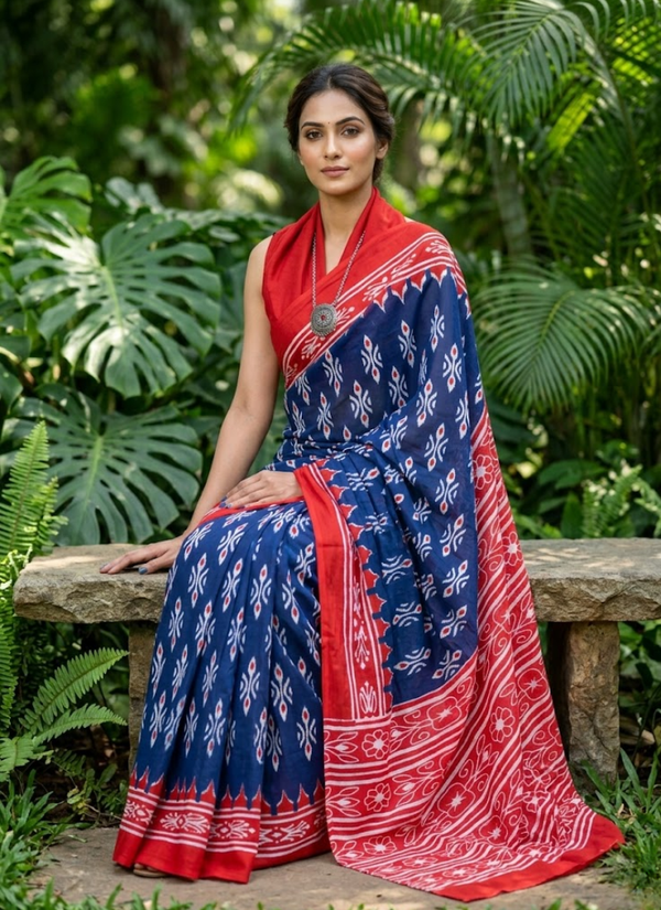 Pure Cotton Mulmul Saree with Blouse,buy saree in Perth Australia
