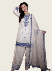 Rayon Cotton Kurti Set with Silk Dupatta 7