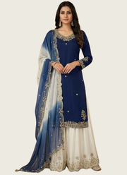 French Crepe Salwar Suit with Organza Dupatta 8