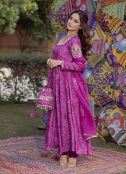 Chinon Silk Anarkali Suit with Elegant Embroidery Detailing 2