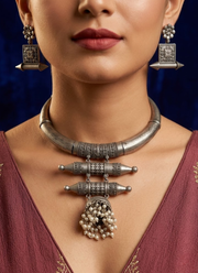 Snehal Silver Necklace Set 1