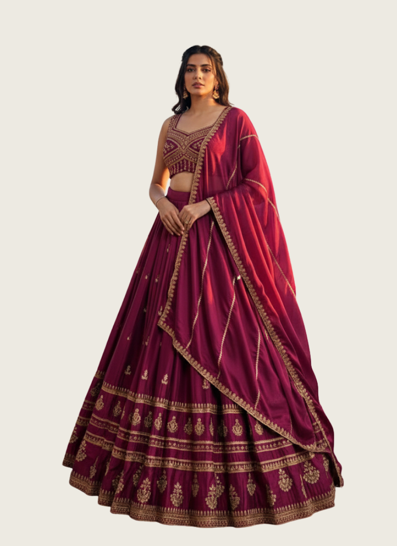 Rangoli Silk Lehenga Choli with Sequin Embroidery