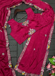 Party Jacket Saree – Heavy Crepe Satin Embroidery, Bollywood Designer Saree Online Australia 10