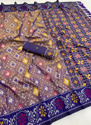 Karishma Patola Silk Saree – Premium Soft Silk with Zari Weaving & Meena Kari Border 4