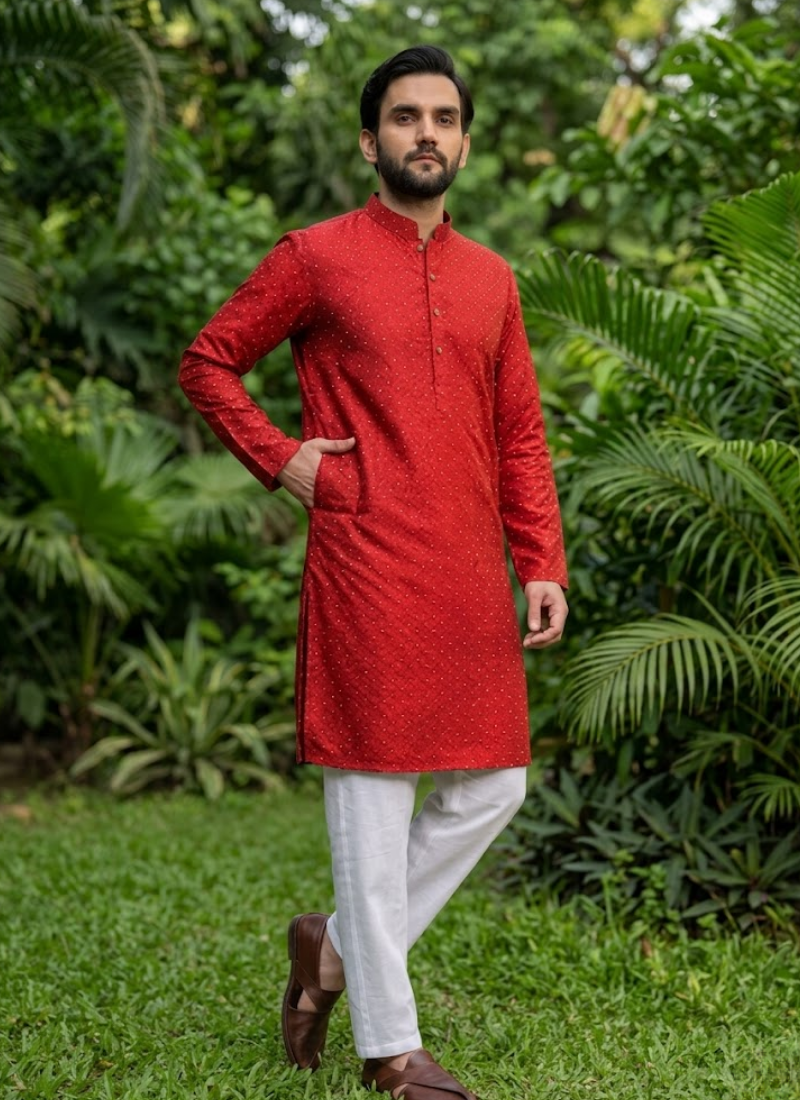 Jacquard Printed Kurta Pajama – Traditional Wear
