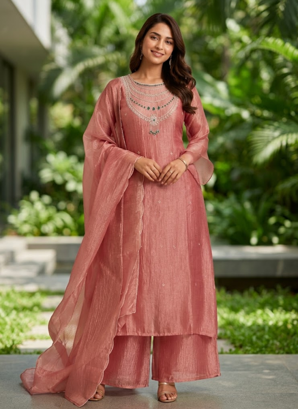 Salsa Tissue Kurta Pant Dupatta Set | Indian Occasion Wear for Women in Australia