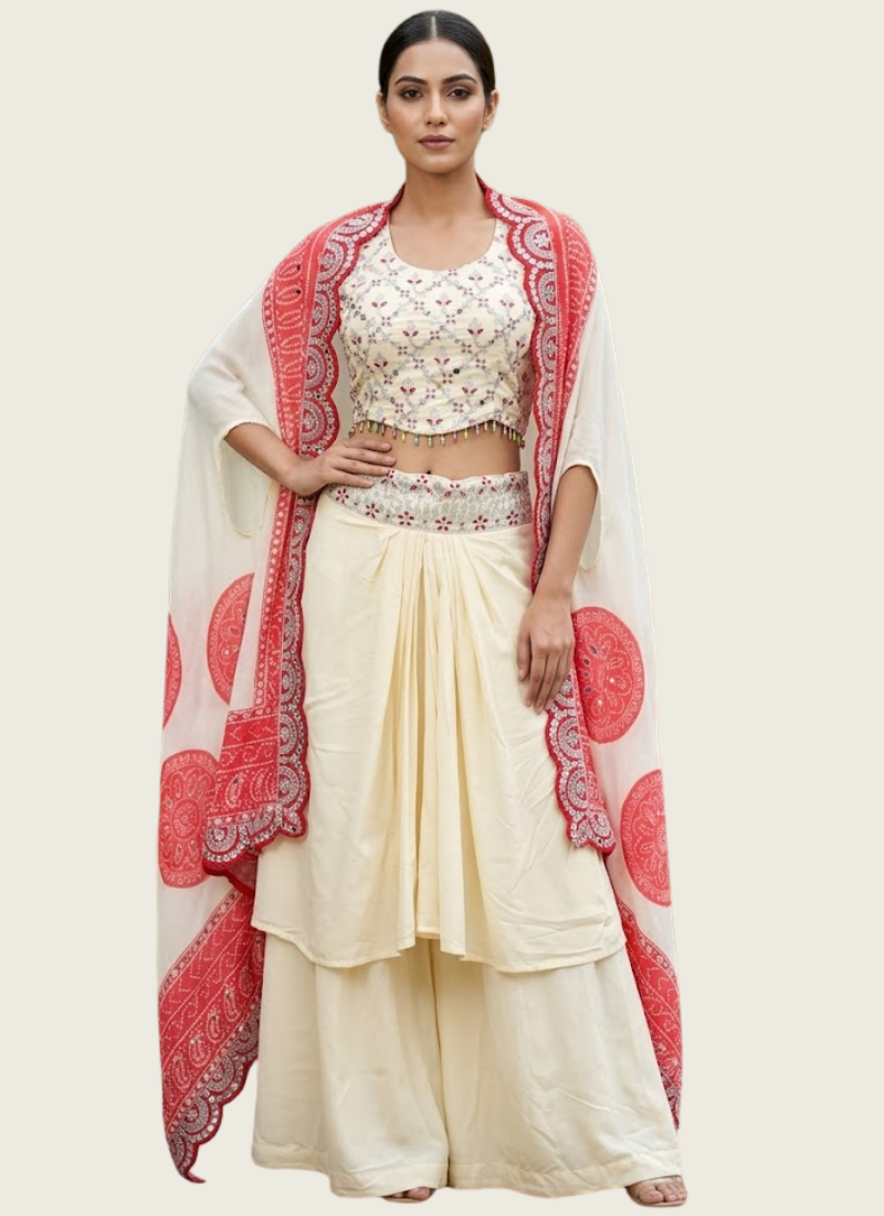 Indowestern Dhoti Set with Mirror Work Elegance, indo western dress sale in perth australia