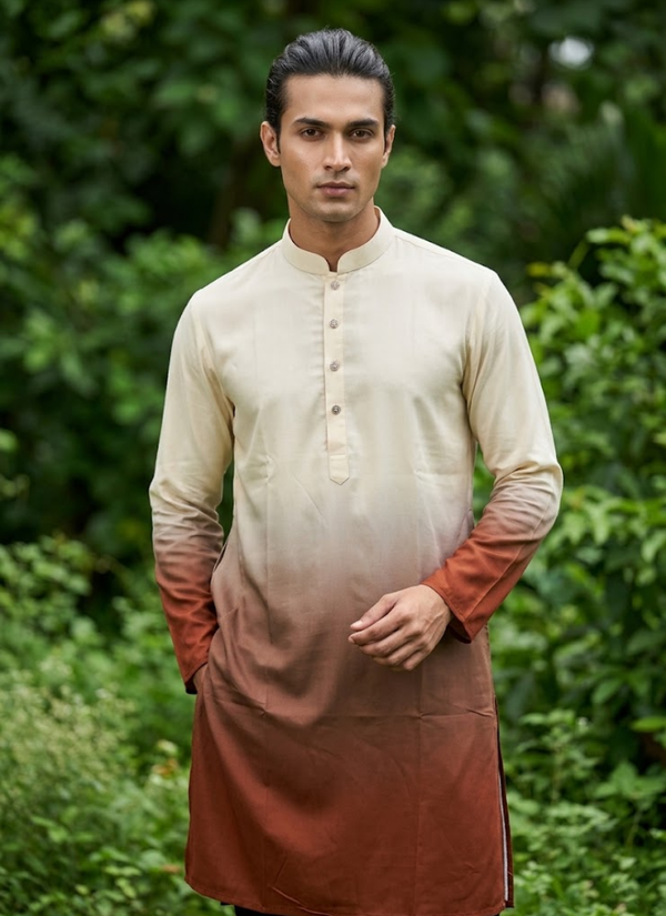 Rayon Printed Kurta with Cotton Pyjama | Indian Men's Traditional Dress Online Australia