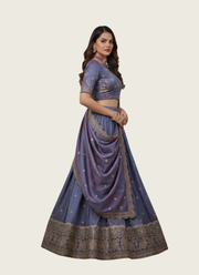 YSL Silk Lehenga Choli with Zari &amp; Sequin Work 3
