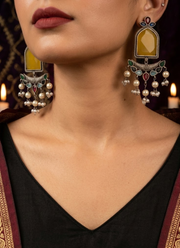 Yellow Silver Earrings 1