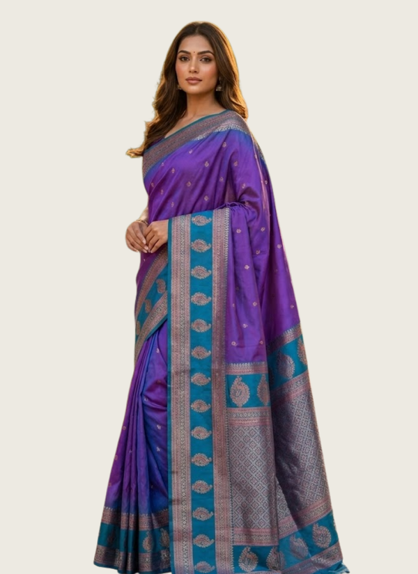 Semi Ikkat Kanchi Saree – Elegant Weave Australia