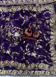 Space Silk Saree with Sequin & Zari Embroidery & Matching Blouse 15