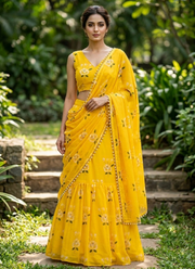 Soft Georgette Lehenga Saree – Digital Print, Ready to Wear 1
