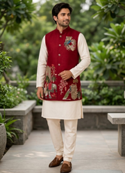 Men’s Malai Satin Koti Set | Indian men Traditional Dress Online Australia 1