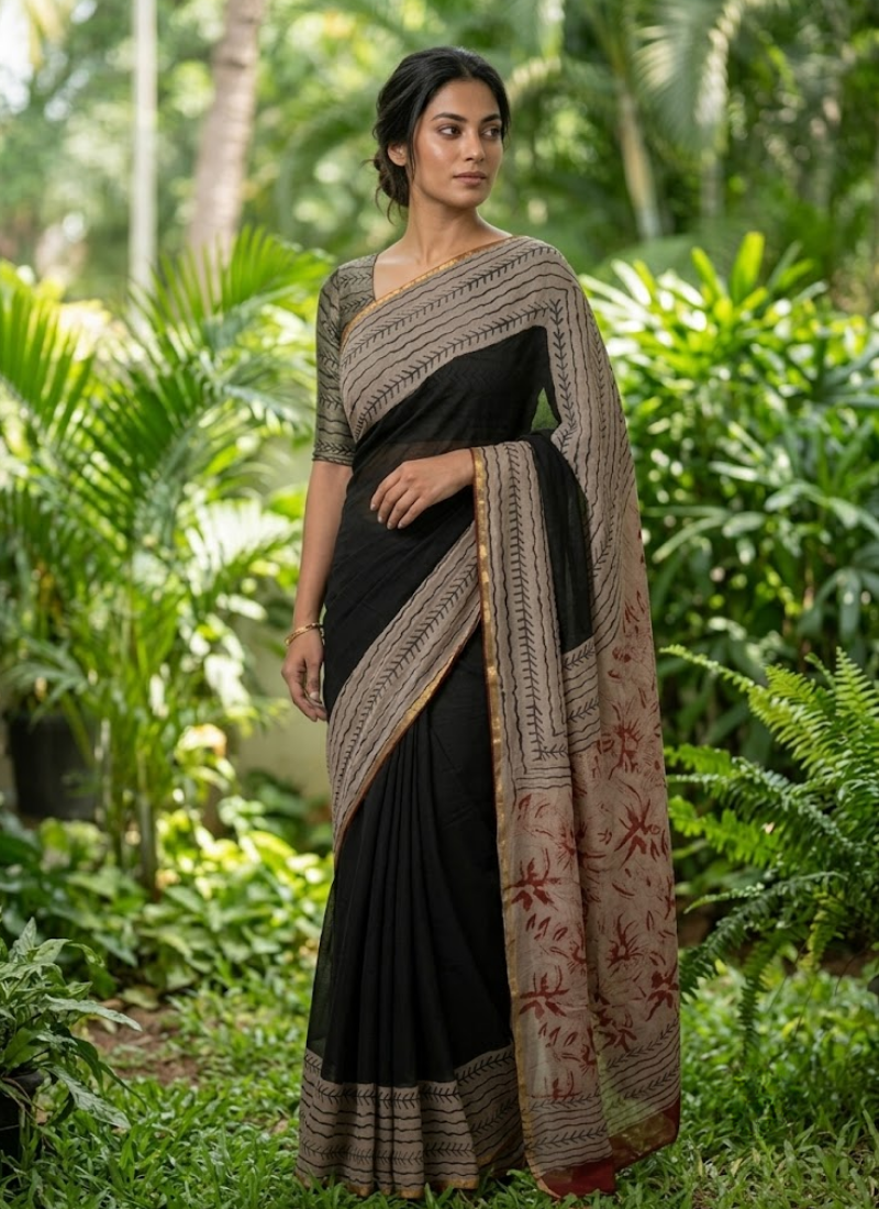 Pure Vegetable Dye Chiffon Saree – With Blouse Piece, Indian Wedding & Party Wear Australia Australia