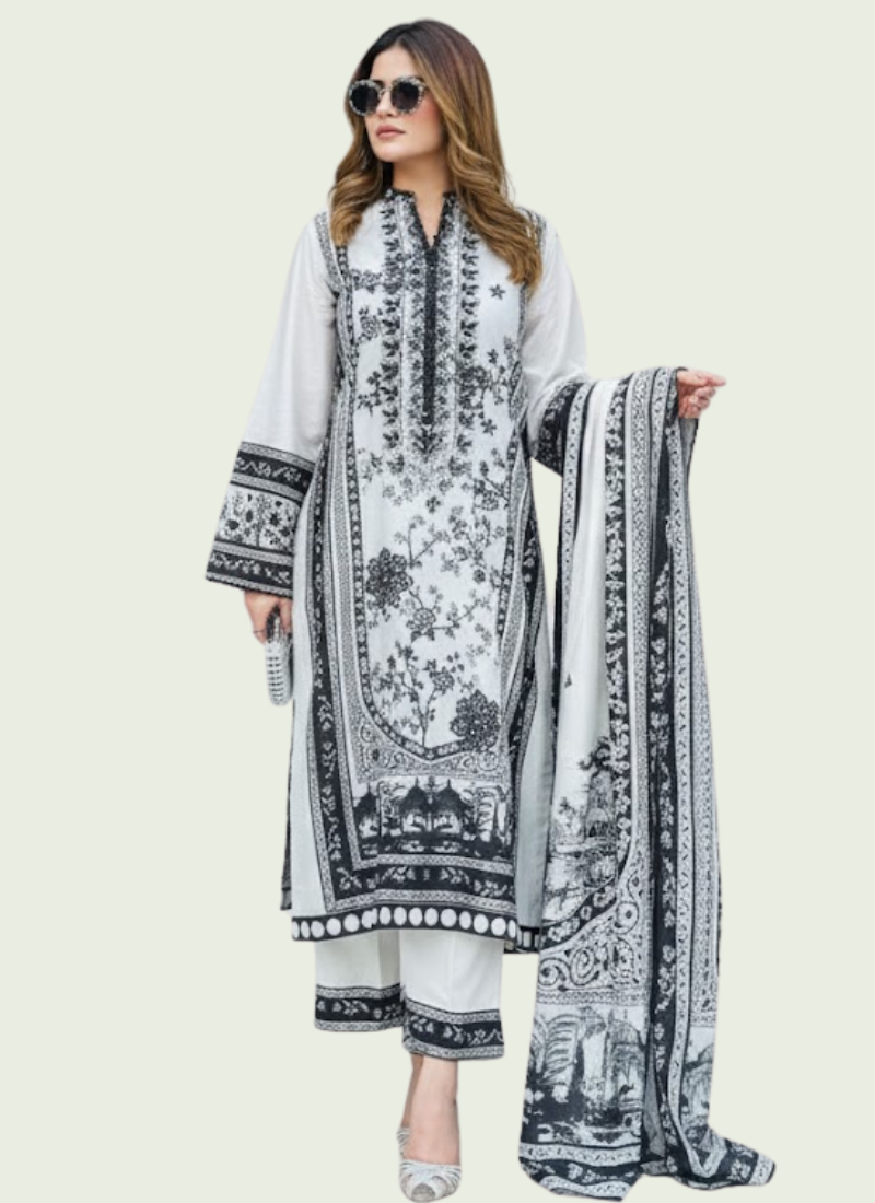 Satin Top & Plazzo Set with Digital Print & Dupatta