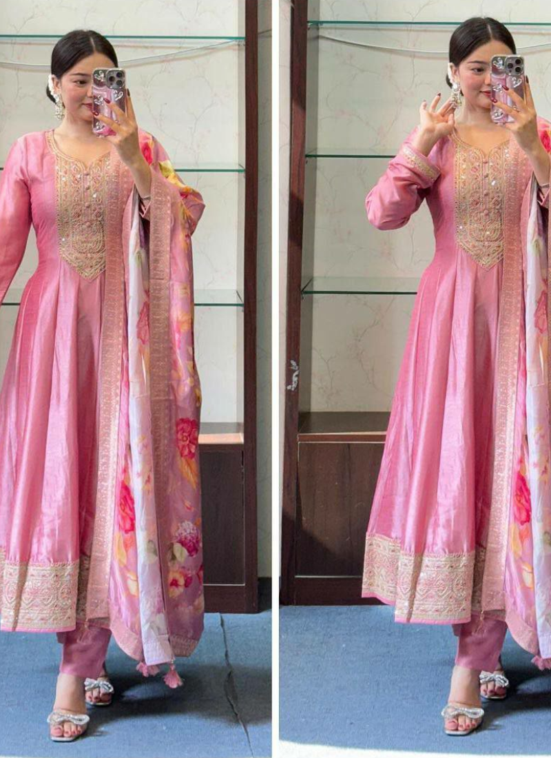 Elegant 50” Anarkali Suit with Classic Silhouette