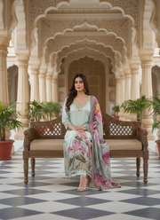 Light Purple Embroidered Salwar Kameez – Size 42 2