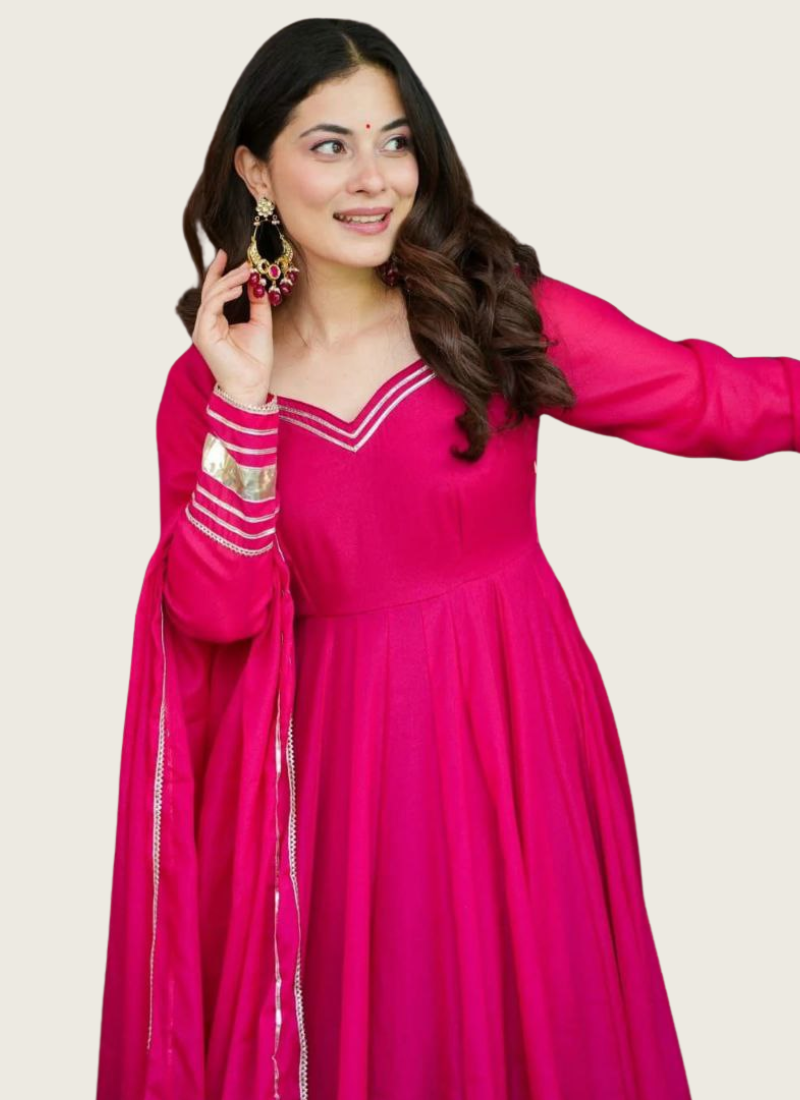 Georgette Silk Anarkali Salwar Kameez with Gotta Patti Work (Sizes S–XXL) Australia