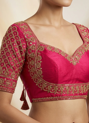Italian Silk Women’s Blouse with Sequins & Handwork Partywear Design 1