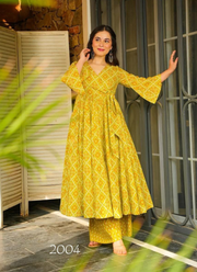 Heavy Rayon Anarkali Gown with Digital Print & 3.5m Flair 12