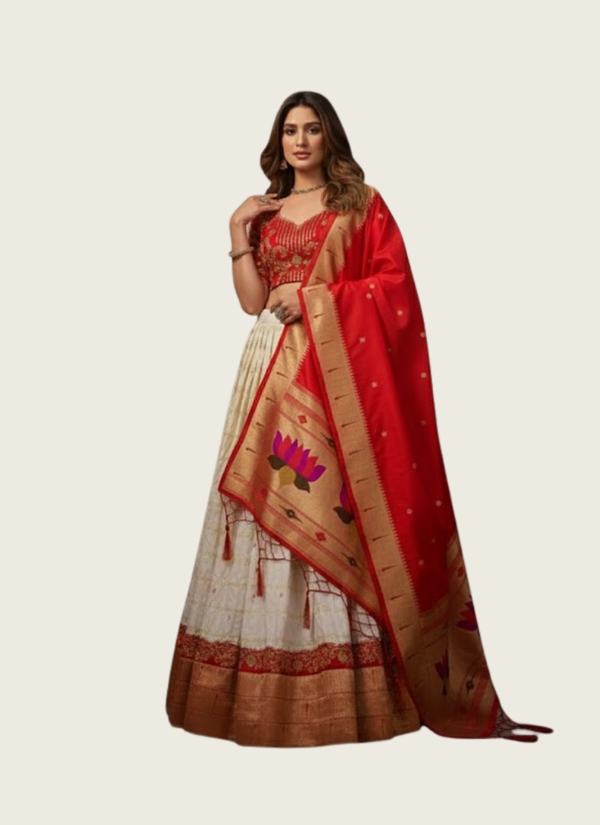 Paithani Silk Lehenga Choli with Zari Weaving