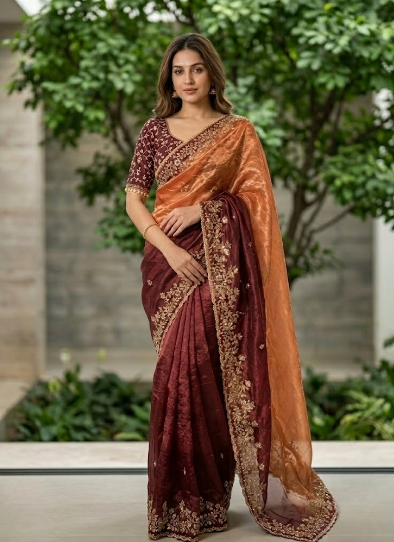 Soft Frendy Chiffon Saree, pure silk sarees online Australia