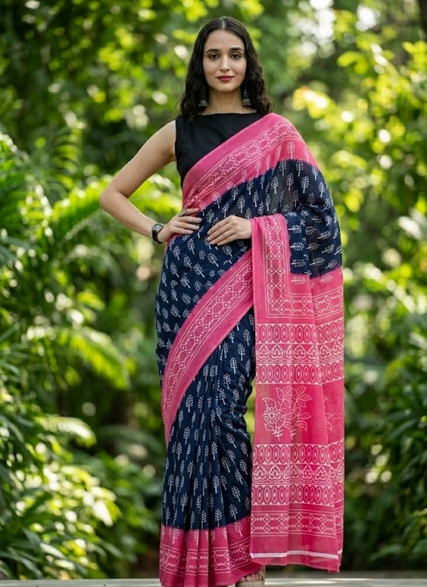 Pure Cotton Mulmul Saree with Blouse, shop Indian dresses online Australia
