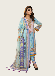 Sky Blue Chinon Silk Salwar Suit with Pearl Work 6