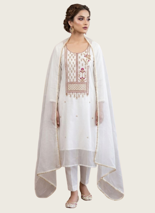Organza Embroidered Salwar Suit, buy Indian salwar suit online Australia
