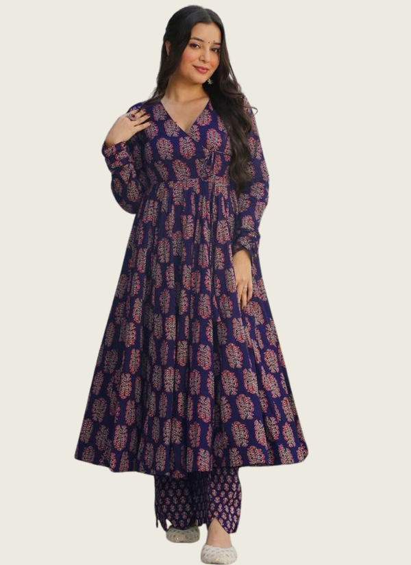 Heavy Rayon Anarkali Suit with Digital Print & Wide Flair (Sizes XS–6XL) Australia