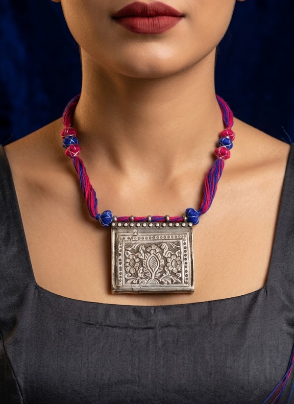 Manav Silver Necklace, buy Indian jewelry online Australia